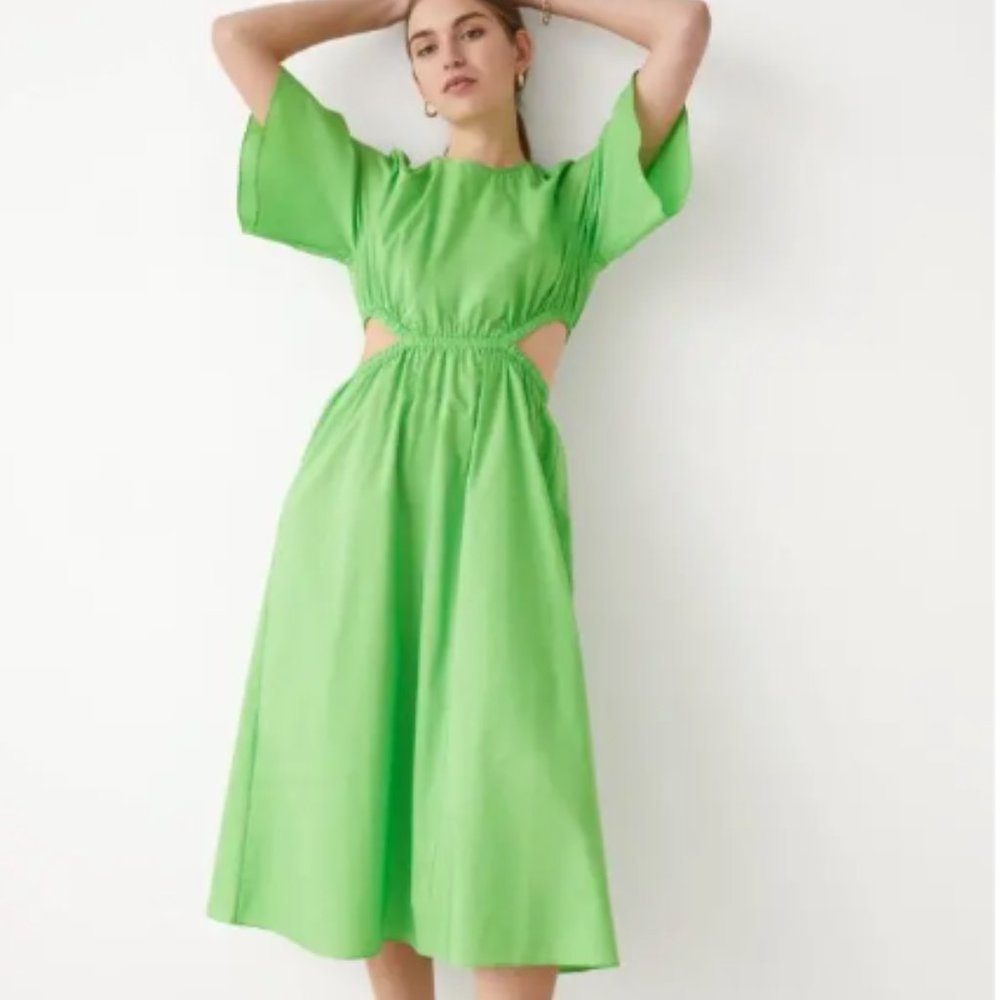 & Other Stories || Cutout Midi Dress || Green Size 8